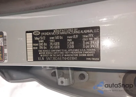 2022 Hyundai Santa Cruz Sel from USA, damaged, VIN 5NTJBDAE7NH031841